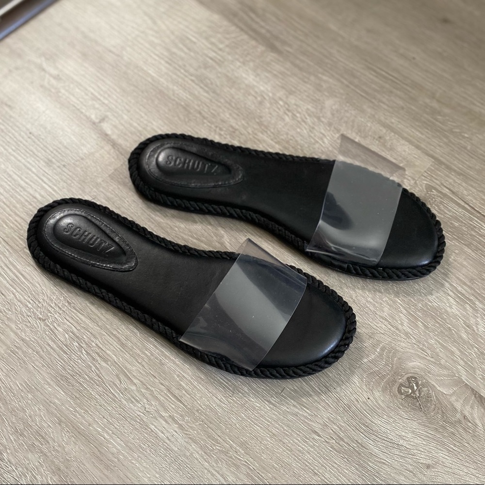 Schutz Clear Strap Sandal Slide